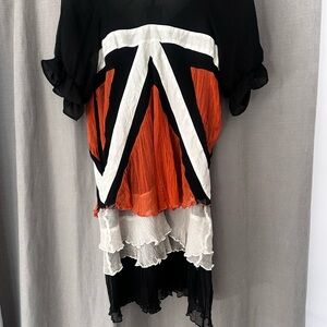 Moschino Black, Orange, and White Top